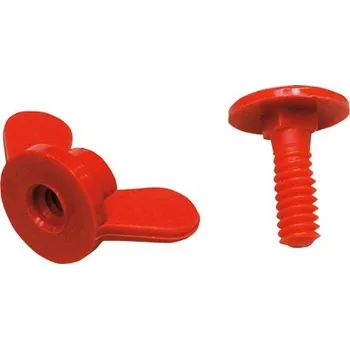 krmítko pro hospodářská zvířata Šroub krátký s matkou červený-výpustní a pro samokrmítko - doprava zdarma od 2 000 Kč