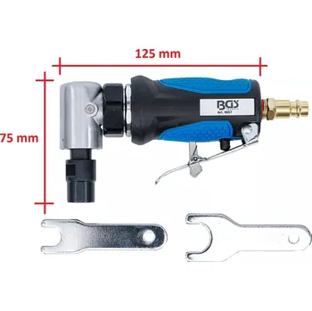přímá bruska BGS technic KG BGS Technic pneumatická mini přímá bruska, velmi krátká, 90° zahnutá, délka 126 mm