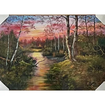 Obraz Bondecor Obraz "Soutok řek" - tisk na papír na MDF desku, 70 x 50cm