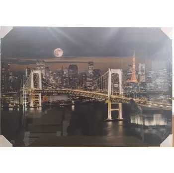 Obraz Bondecor Obraz "Night City" - tisk na papír na MDF desku,100x70cm