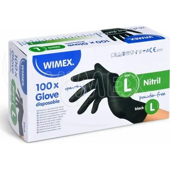 Vyšetřovací rukavice WIMEX Rukavice nitrilové extra silné černé 100 ks