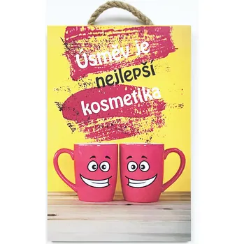 Dřevěný obraz "Hrníčky" 20x30 cm tištěné na dřevo bez rámu