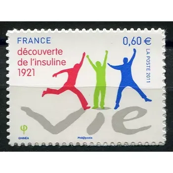 Poštovní známka Post France (2011) MiNr. 5242 ** - Francie - Objev inzulínu (samolepka)
