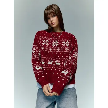 Dámský svetr Vánoční svetr - L - House - červené - 234GH-33X