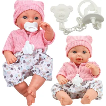 Panenka LEAN Toys Kojenecká panenka Klobouk Svetr Dudlík Zvuky