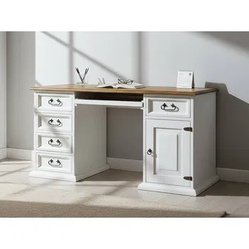 Komoda Psací stůl Sweet Home BIR14 s výsuvem na klávesnici Barevné provedení: Bílá - světle hnědá medová vosk