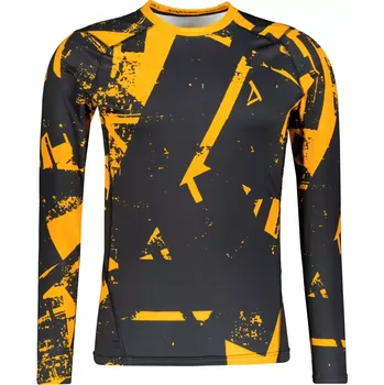 Pánské funkční kompresní tričko s dlouhým rukávem premium ALTISPORT VOJ/ALM079TR03 ČERNOŽLUTÁ L