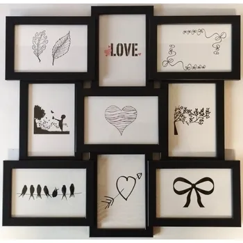 Fotorámeček Bondecor Multirám na 9 fotografií černý