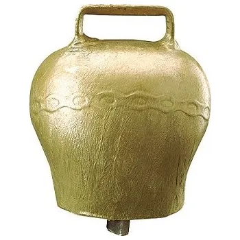 Pastevní zvonec plechový v mosazné barvě 60mm - doprava zdarma od 2 000 Kč