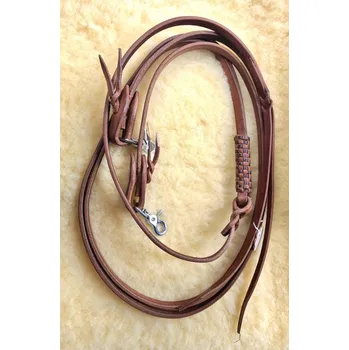 MONTANA ROMAL westernové otěže pro koně kožené b. sv.hnědá - doprava zdarma od 2 000 Kč
