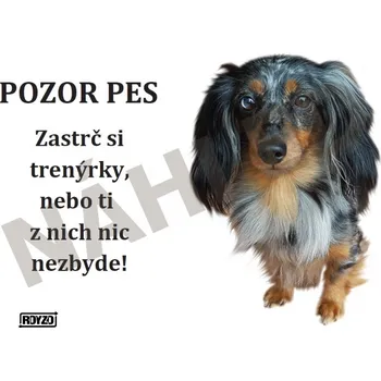 Značení Výstražná tabulka JEZEVČÍK DLOUHOSRSTÝ TYGROVANÝ lesk