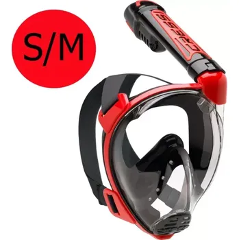 Potápěčská maska Cressi Celoobličejová Šnorchlovací maska DUKE ve velikosti S / M Červená / černá RDBK