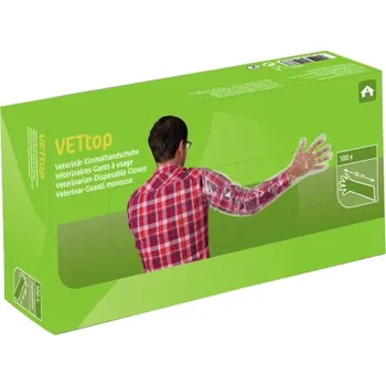 VETtop 5-prsté vyšetřovací rukavice pro skot, 100ks - doprava zdarma od 2 000 Kč