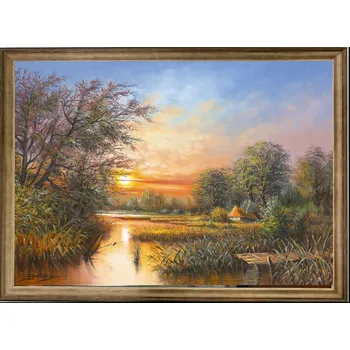 Obraz Bondecor Obraz "Chaloupka" - v dřevěném frézovaném rámu, 100x60cm