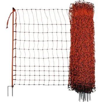 Ohradník Síť ohradníku pro drůbež oranžová 106cm,15 kolíků/2 hroty, 50m