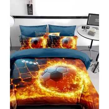 Povlečení Fotbalové 3D povlečení z bavlny FOTBAL č.8 140 x 200, 70 x 90 cm nitěné knoflíky