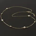 Goldpoint Zlatý náhrdelník bílé perly a kuličky Váha: 2.75 g, Délka: 42-45 cm