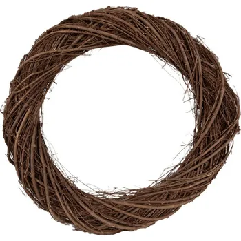 Věnec Hnědý proutěný věnec Alex – 50 cm