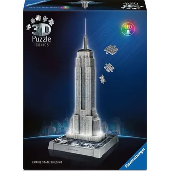 RAVENSBURGER Svítící 3D puzzle Iconics: Empire State Building (Noční edice) 216 dílků