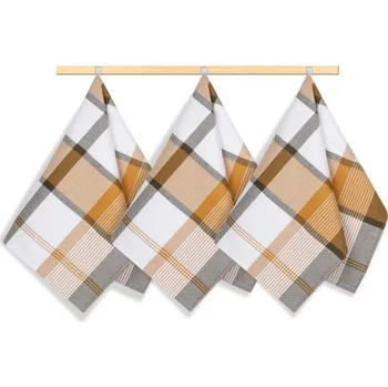 Utěrka Bellatex Kuchyňské utěrky - sada 3 kusů Hořčicová,Šedá