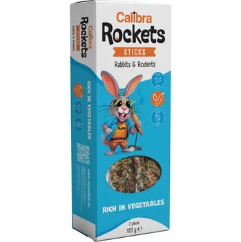 CALIBRA ROCKETS Sticks Rabbits&Rodents Vegetables pro králíky a hlodavce se zeleninou 120g - doprava zdarma od 2 000 Kč