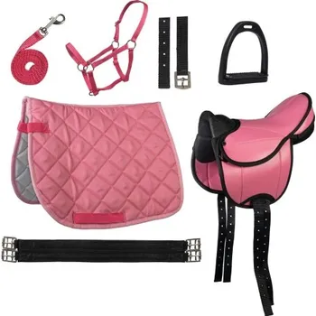 Jezdecké sedlo HKM Lucy set sedlo pro pony s příslušenstvím b.růžová - doprava zdarma od 2 000 Kč