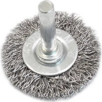 Drátěný kartáč Kartáč okružní, vlnitý, ocelový 40x4 mm, stopka - SATRA