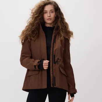 Dámský kabát Reserved - Bunda parka s kapucí - zlatavá hnědá - 700HD-82X - 700HD-82X-M