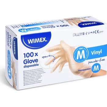 Vyšetřovací rukavice WIMEX Vinylové nepudrované bílé 100 ks