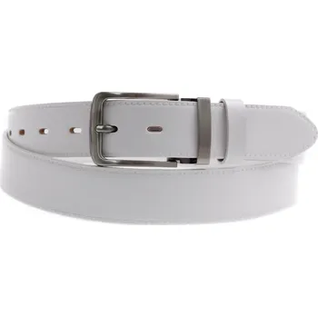 Opasek Pánský kožený opasek do obleku Špongr 35003 bílý Velikost = obvod pasu (cm): 115 cm