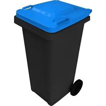 Popelnice Max D120BLB Popelnice 120 L černá s modrým víkem