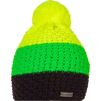 Čepice Capu 318A - černá/zelená/žlutá UNI čepice