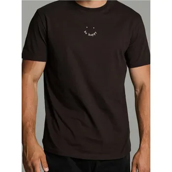 Pánské tričko Sinsay - Bavlněné oversize tričko s potiskem - hnědá - 822GP-98X - 822GP-98X-L