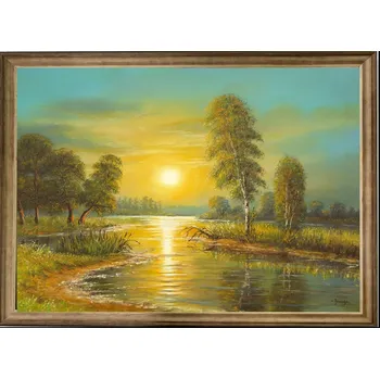 Obraz Bondecor Obraz "Slunce" - v dřevěném frézovaném rámu, 100x60cm