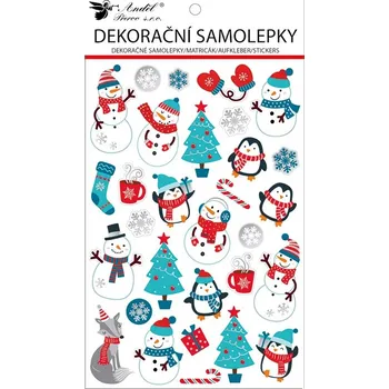 samolepka Anděl Přerov s.r.o. Samolepka POP UP sněhuláci 14,5 x 25 cm