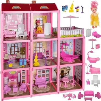 Domeček pro panenku Kruzzel Domeček pro panenky 3 patra s panenkou a příslušenstvím 22611