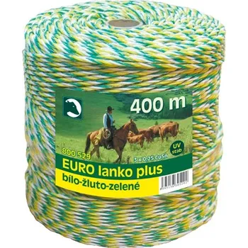 Eurolanko pro elektrický ohradník 3mm bílo-žluto-zelené, 400m