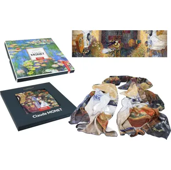 Šátek Carmani® Carmani - Šátek C. Monet, Snídaně v dárkovém balení - 45*180 cm