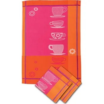 Utěrka Kuchyňské utěrky Šálky (3 ks v balení) červené - doprava zdarma od 2 000 Kč