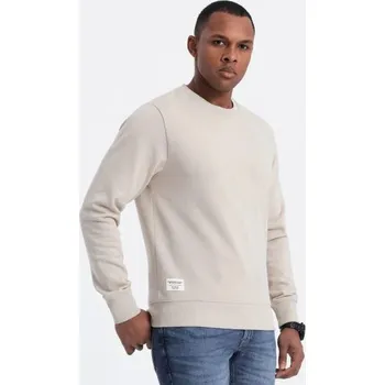 Pánská mikina Ombre Clothing Základní béžová mikina bez kapuce v1 SSBN-0175