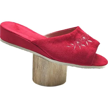 Dámská obuv Dámské pantofle přezůvky Pegres 1030 červené s výšivkou velikost: 38