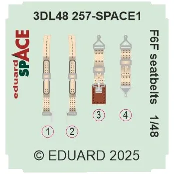 Plastikový model Eduard 1/48 F6F seatbelts SPACE