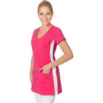 Zdravotnický oděv IREA Halena MIRKA Obvod hrudi: XXXXXL | 134-142 cm | na zakázku s příplatkem, Barva: Růžová s černým doplňkem | na zakázku