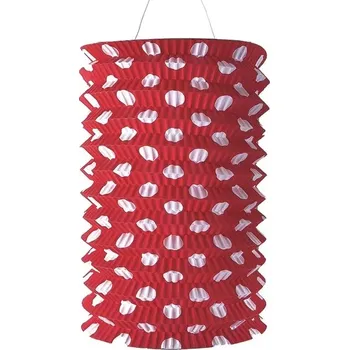 Dárková taška Lampion válec 15cm červený s puntíky