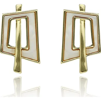 Náušnice Yvon Náušnice ANTIGONE s přírodní mušlí v mléčném odstínu