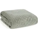 Dekorativní přehoz na postel 200x220 Dimon stříbrný geometrický samet Eurofirany 221018146