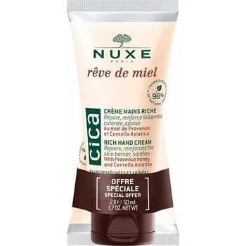 Péče o ruce Nuxe Sada krémů na ruce Rêve De Miel Cica (Rich Hand Cream) 2 x 50 ml + 2 měsíce na vrácení zboží