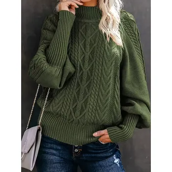 Dámský svetr Dámský volný svetr Barva: Zelená, Velikostní tabulka: XL