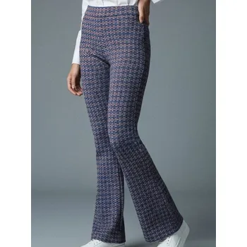 Dámské kalhoty Sinsay - Vzorované kalhoty s rozšířenými nohavicemi - světle modrá - 2474Q-50X - 2474Q-50X-XS