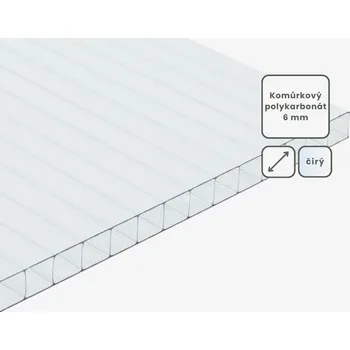 Polykarbonátová deska Komůrkový polykarbonát tl.6mm čirá Rozměr desky: 1050x3000mm